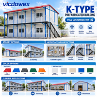 VICDOWEX Bâtiment Modulaire Préfabriqué Type K Épaissi Personnalisé pour Camp de Construction, Bureau et Logement des Travailleurs Contemporain