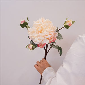 Haute qualité soie pivoine fleur fleur artificielle 4 têtes fausse pivoine soie pour mariage maison couloir décor simulé pivoine fleur - Product Image 3