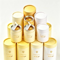 Tube en papier kraft de qualité alimentaire personnalisé pour capsules d'huile de poisson, suppléments vitaminiques, emballage cylindrique avec couvercle facile à ouvrir