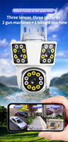 Kamera Keamanan WIFI IPC360 Outdoor Triple Lens Screen 3-lensa 3-Layar IPC360 Nirkabel CCTV Rumah PTZ Mini Kamera CS09