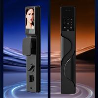 Kunci Pintu Pintar WiFi Tuya untuk Pintu Kayu, Pengenal Wajah 3D, Pengenal Telapak Tangan, Tahan Air IP66, Kamera HD, Dukungan Cloud, Dukungan Multi-Bahasa