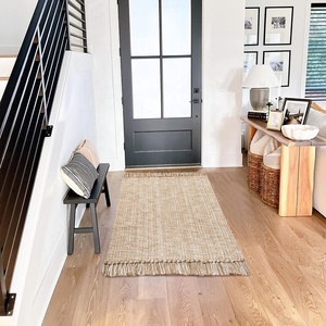 Zenginlik taban OEM Boho yıkanabilir geri dönüşümlü pamuk kilim püsküllü dokuma alan kilim Entryway oturma odası için mutfak paspasları halılar - Product Image 1