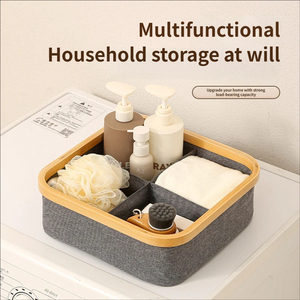 Wholesale Bamboo Storage Basket <strong>Stackable</strong> Durable Wardrobe <strong>Organizer</strong> for <strong>Bra</strong> and Socks - Product Image 4