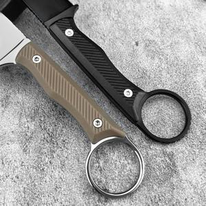 Cuchillo de Caza con Mango de Fibra de Nailon para Exteriores, Acero 8Cr13Mov, Cuchillo Táctico de Supervivencia EDC para Camping, Hoja Fija con Funda Kydex - Product Image 5