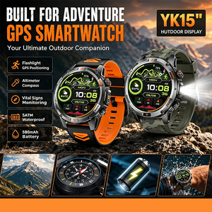 DSM11 YK15 GPS Smart <b>Watch</b> 5ATM Waterproof 580mAh Battery Altimeter <b>Compass</b> Flashlight Vital Health Tracking Outdoor All Seasons - Product Image 1