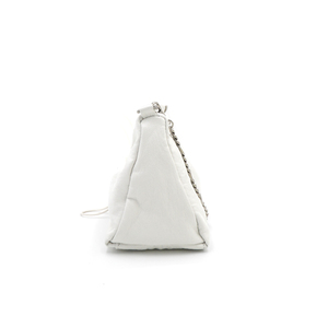 Best-seller, article très demandé, fabriqué en Corée, sac léger en similicuir blanc nuage avec détail chaîne métallique et poche intérieure - Product Image 1