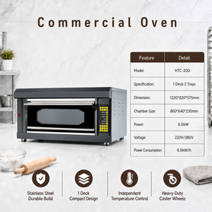 Horno Eléctrico Profesional para Panadería, Certificado CE, Máquina Industrial para Panadería, <span class=keywords><strong>Termostato</strong></span> Ajustable de 10-260°C, Comercial - Product Image 2