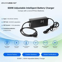 Chargeur de batterie intelligent réglable 600W 40-60V avec écran LCD MCU pour batteries au plomb-acide, Li-ion et LifePO4 36V 48V 10A