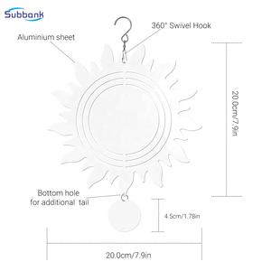 Subbank Diy Photo Print 8 ''Zon Wind Klokkenspel Dubbelzijdig Metalen Blanco Sublimatie Wind Spinner Huis Tuin Decoratie - Product Image 2