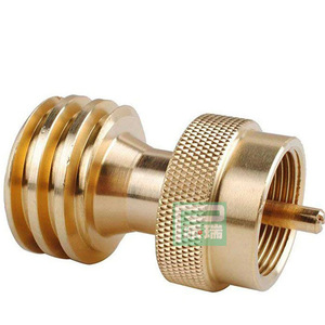 Copper Gas Cylinder <b>Adapter</b> With Valve Control <b>Plug</b> In Connection For Outdoor Use - Product Image 1
