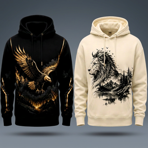 Sudadera con Capucha para Hombre Long Mission Industry, Estilo Casual Urbano, Negra, 100% Algodón, Transpirable, Forrada, Diseño Europeo y Estadounidense - Product Image 3