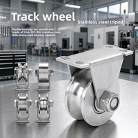 Roulette de porte coulissante à double roulement en acier inoxydable 304, support triangulaire, roue à gorge étroite, roulement pour rail de guidage
