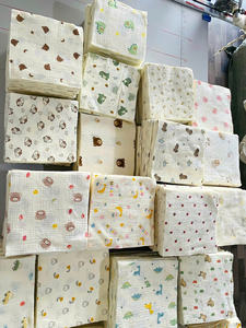 Wholesale Baby Textile Solution Baby <b>Muslin</b> Cotton Burp Cloth <b>Square</b> 20x20cm Ultra Soft Absorbent Chemical Free - Product Image 3