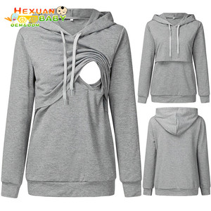 <span class=keywords><strong>Pull</strong></span> d'été à capuche de maternité pour femmes avec caractéristiques d'<span class=keywords><strong>allaitement</strong></span> - Product Image 2