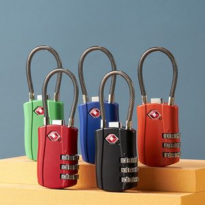 <b>TSA</b> Combination <b>Lock</b> Zinc Alloy 3mm Wire Rope Travel Luggage <b>Lock</b> Red Black Blue Green Orange Silver Gold - Product Image 4