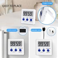Timer Hitung Mundur Digital dengan Layar LCD Besar dan Magnet Kuat Warna Putih
