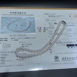 Collier de perles Akoya classique pour mariage, 8,0-8,5 mm, avec boucles d'oreilles 8,1 mm, ensemble à fermoir en or 14 carats, certifié GIA, bijoux fins - Product Image 2