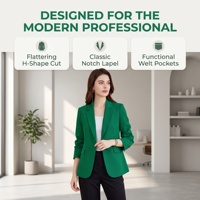 Blazer pour femme en polyester/coton, couleur rose, tissé, uni, à simple boutonnage, manches longues, col cranté, pour l'automne
