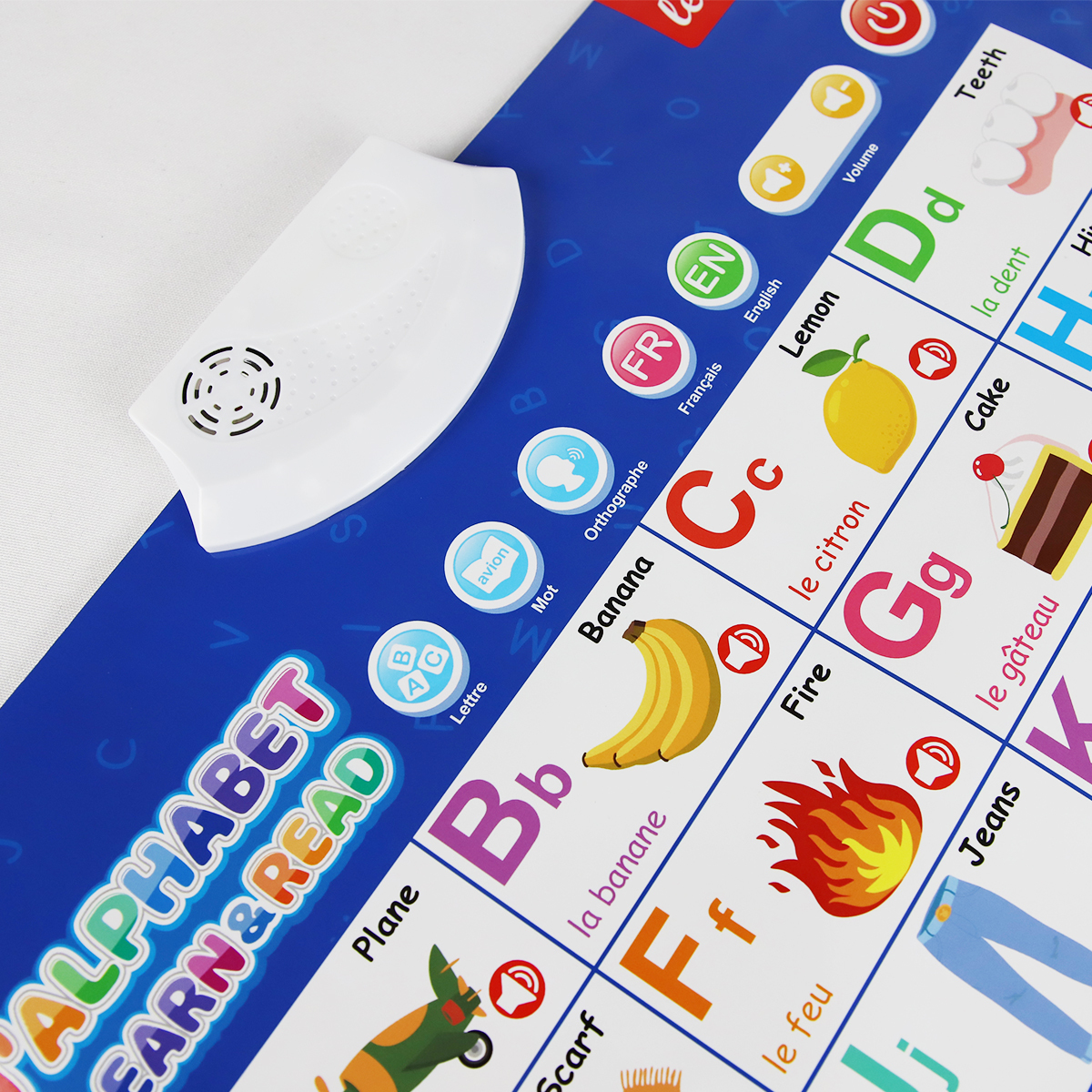 JOINPAYA Lot 2 Affiches éducatives Bilingues Français-chinois - Fruits, Couleurs, Formes - Audio Interactif
