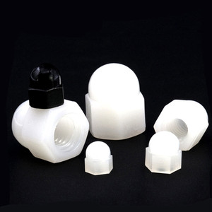 कैप नट एम 6 एम 8 काले नायलॉन प्लास्टिक गोल गुंबद बोल्ट नट सुरक्षा कैप - Product Image 5