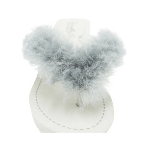 Sandali con Zeppa Alta da Donna in Vera Pelliccia di Pecora Grigia, Decorati con Pelliccia - Product Image 6