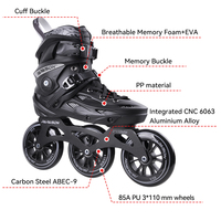 Vente en gros ODM et OEM de grandes chaussures de patinage à trois roues, patins à roulettes de slalom freestyle pour adolescents ou adultes