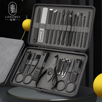 Juego de Cortaúñas de Acero Inoxidable Longhui de 22 Piezas con Kit de Herramientas para Remover Cutículas, Universal para Adultos, Herramientas de Cuidado Personal
