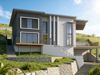 Villa modulaire de luxe à ossature acier, résistante aux intempéries, facile à assembler, style moderne, avec un design spacieux