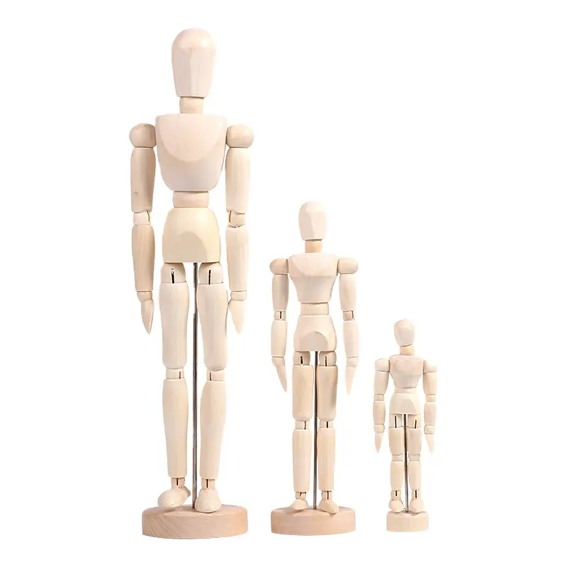 Xinbowen 8 Inch 20 CM Model Movable Adjustable Mannequin Wooden Human Body Man Women Drawing Sketch Manikin For Artists