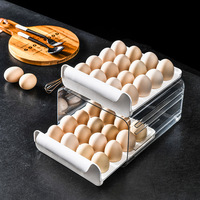 Boîte de rangement pour œufs à 32 compartiments, type tiroir double couche, pour réfrigérateur, conteneur à œufs transparent, étagère de rangement pour la cuisine