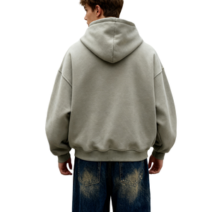 Sudadera con Capucha Holgada de Algodón de 500 g/m² Personalizada OEM para Hombre, Corte Cuadrado, Estampado en Serigrafía, Estilo Urbano, Talla Grande, para Hombre, TKAN585 - Product Image 5