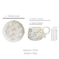 Tasse et plat de forme irrégulière au design créatif personnalisé tasse à café rétro sous glaçure tasse à café en céramique vintage vente en gros