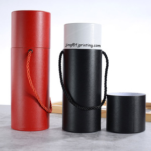 Biểu Tượng Tùy Chỉnh In Ấn Twist Rope Xử Lý Cốc Cốc Hộp Rượu Vang Cao End Quà Tặng Bao Bì Giấy Ống Có Thể - Product Image 2