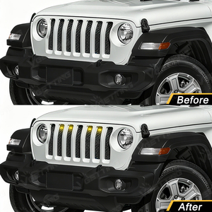 Luce LED per Griglia Auto Accessorio Diretto dalla Fabbrica per Jeep Wrangler JL 2018 <span class=keywords><strong>2019</strong></span> 2020 2021 2022 2023 Lente Bianca Nera Fumé - Product Image 4