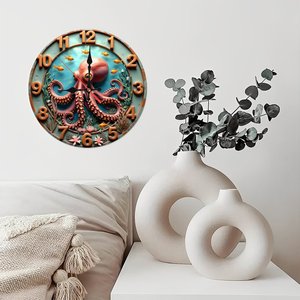 Round Wooden Wall <b>Clock</b> 25Cm Silent Non Ticking Home Living Room Decor <b>Art</b> <b>Clock</b> - Product Image 2