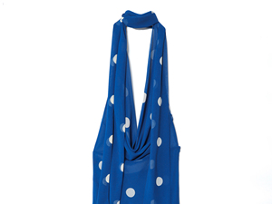 Vestido Midi Halter Casual de Verano con Espalda Descubierta y Estampado de Puntos Azules para Mujer - Product Image 3