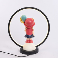 Lampe de table de dessin animé à la mode, lampe de chevet créative pour chambre à coucher, statue de fille ballon, ambiance mignonne, veilleuses pour chambre d'enfant