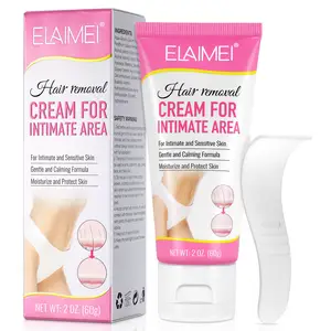 Crème dépilatoire indolore Elaimei pour femmes, spécial zones sensibles, aisselles, maillot et jambes, marque privée, sans produits chimiques - Product Image 1