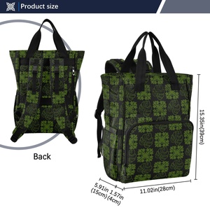 Hawaiian Quilted Ulu Design Nylon Waterproof Custom Logo Insulated Bottle Pocket Travel Diaper Bag <b>Backpack</b> with Luggage Straps - Product Image 4