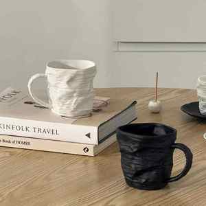 Factory Sale Eco-friendly Minimalist Design Ceramic Coffee <b>Mug</b> with 3D Relief <b>Reusable</b> & Dishwasher Safe - Product Image 1