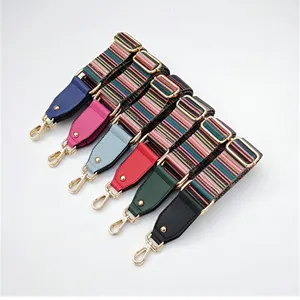 Multi color Print Nylon Crossbody Bag Wider Strap Leather Removable Shoulder Strap For Handbag Accessories