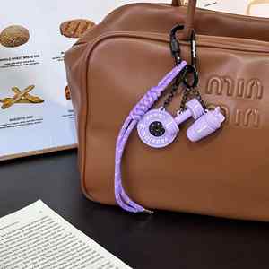 Breloque de sac unisexe sportive en caoutchouc en forme de mini haltère de gym avec corde tressée, cadeau pour les passionnés de fitness, produit phare - Product Image 6