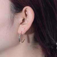 Pendientes de Aro Veganos Simples de Plata de Ley 925, Chapados en Oro, para Mujer, Venta al por Mayor