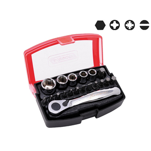 Jeu de 19 douilles et embouts Kravm avec cliquet, entraînement 1/4" - Product Image 2