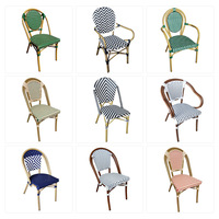 Chaise de rotin de balcon de magasin de thé de lait de café extérieur français de restaurant