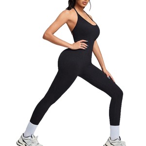 Seamless Moisture Wicking Workout <b>Bodysuit</b> with High Elastic Removable Padded Bra & <b>Tummy</b> <b>Control</b> Adjustable Straps - Product Image 5