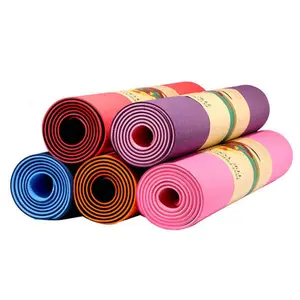 Tapete antiderrapante 2mm de pvc, esteira fina nbr tpe para yoga