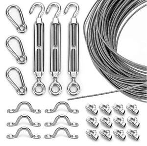 Abrazadera de cable de acero de alta resistencia <span class=keywords><strong>con</strong></span> ojo de sujeción, fácil de instalar, kit para colgar luces de exterior - Product Image 1