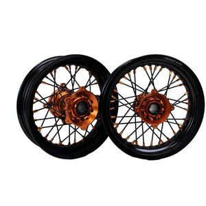 <span class=keywords><strong>Roue</strong></span> avant à rayons en aluminium CNC 122,5/123,0 pouces, couleur personnalisée, compatible avec les motos de course Supermoto <span class=keywords><strong>Supermotard</strong></span> 85cc, <span class=keywords><strong>roue</strong></span> de performance - Product Image 4