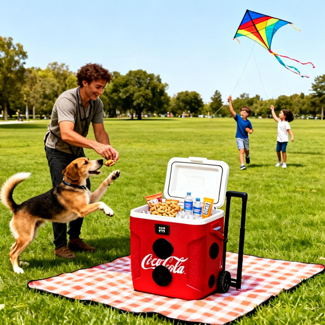 Double the fun A massive 54 quart cooler for all your drinks and a wireless speaker for all your music Cooler Box